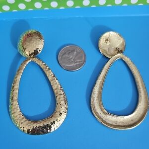 Elegant Gold-Tone Teardrop Earrings